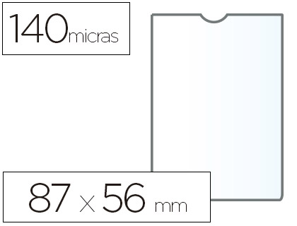 Funda portadocumento Esselte 87x56 mm. plástico transparente 140µ